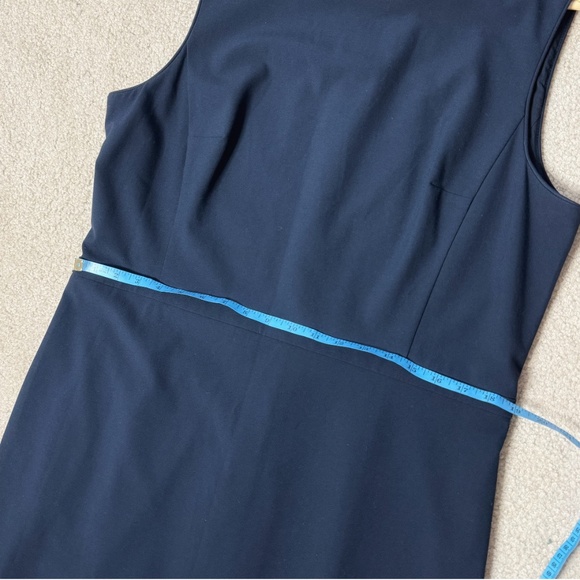 Ann Taylor Shift Dress Sheath Dress Navy Blue Sleeveless Zip Back Carer Work 16 - Picture 8 of 10